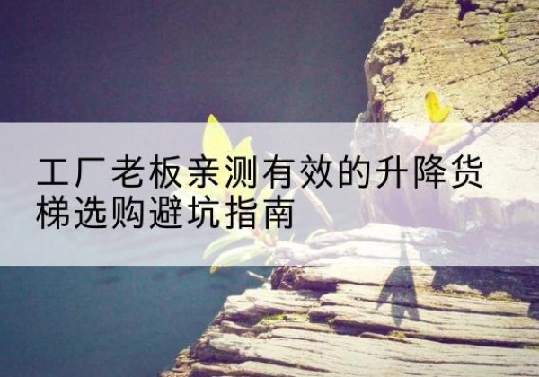 大石桥升降货梯怎么选-工厂老板亲测有效的升降货梯选购避坑指南